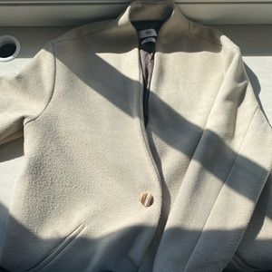 Mango Women’s Casual Beige Long Wool Coat